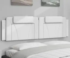 vidaXL Pernă pentru tăblie pat, alb, 180 cm, piele artificială