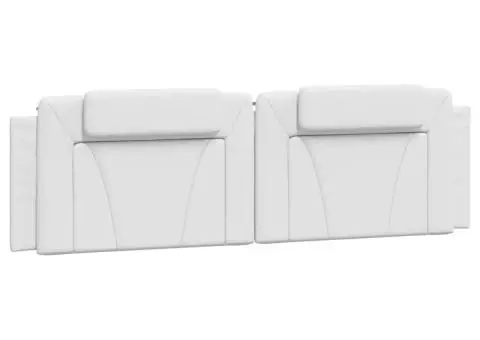 Pernă pentru tăblie pat, alb, 180 cm, piele artificială - 2/5