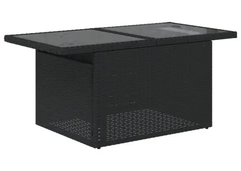 Set mobilier de grădină cu perne, 5 piese, negru, poliratan - 5/5