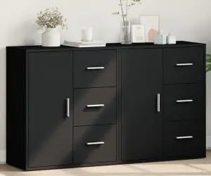 vidaXL Dulapuri, 2 buc., negru, 60x31x70 cm, lemn prelucrat