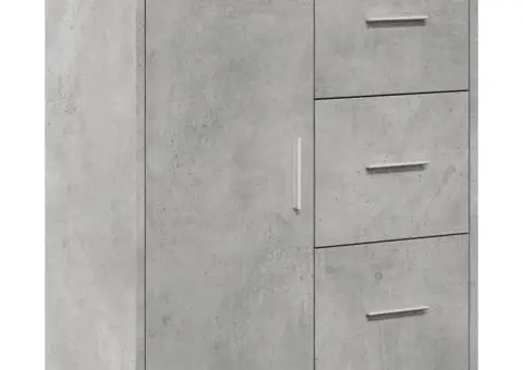 Dulapuri, 2 buc., gri beton, 60x31x70 cm, lemn prelucrat - 4/5
