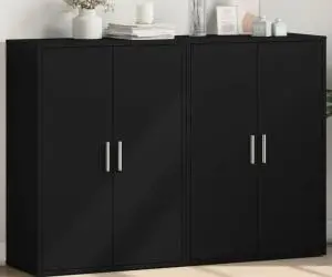vidaXL Dulapuri, 2 buc., negru, 60x31x84 cm, lemn prelucrat