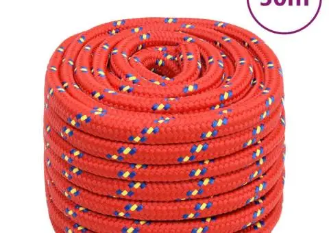 Frânghie de barcă, roșu, 20 mm, 50 m, polipropilenă - 1/5