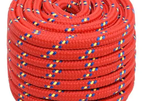 Frânghie de barcă, roșu, 20 mm, 50 m, polipropilenă - 2/5