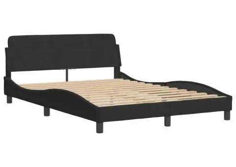 Pat cu saltea, negru, 120x200 cm, catifea - 4/5