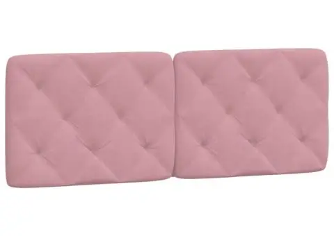 Pat cu saltea, roz, 140x190 cm, catifea - 5/5