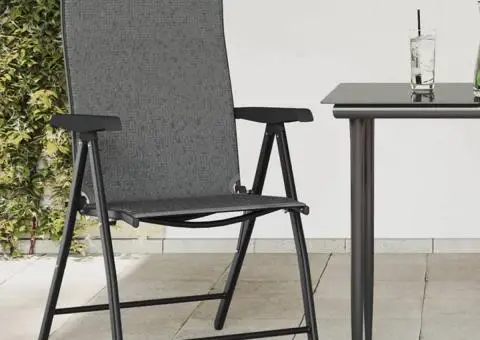 Scaune Rabatabile De Gradina 4 buc., gri, poliratan - 1/5