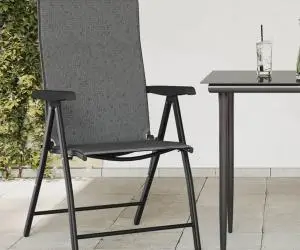vidaXL Scaune Rabatabile De Gradina 4 buc., gri, poliratan