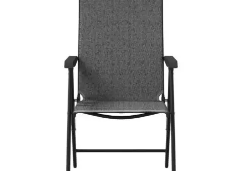 Scaune Rabatabile De Gradina 4 buc., gri, poliratan - 5/5