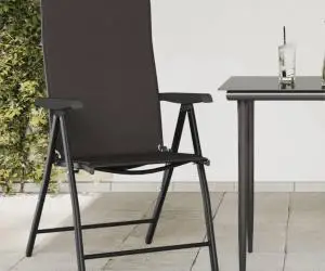 vidaXL Scaune Rabatabile De Gradina 8 buc., cafea neagră, poliratan