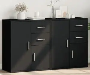 vidaXL Dulapuri, 2 buc., negru, 60x31x70 cm, lemn prelucrat