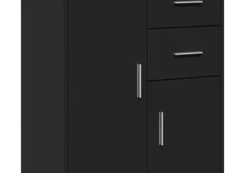 Dulapuri, 2 buc., negru, 60x31x70 cm, lemn prelucrat - 4/5