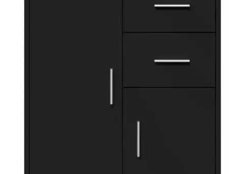 Dulapuri, 2 buc., negru, 60x31x70 cm, lemn prelucrat - 5/5