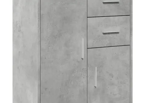 Dulapuri, 2 buc., gri beton, 60x31x70 cm, lemn prelucrat - 4/5