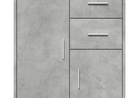 Dulapuri, 2 buc., gri beton, 60x31x70 cm, lemn prelucrat - 5/5