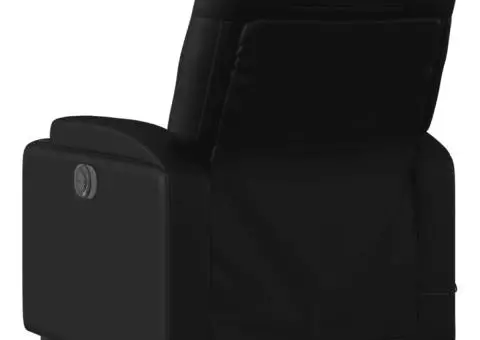 Fotoliu de masaj rabatabil cu ridicare negru piele ecologică - 5/5