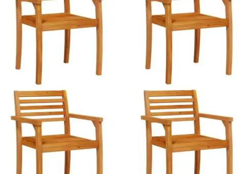Scaune de grădină, 4 buc, 59x55x85 cm, lemn masiv de acacia - 2/5