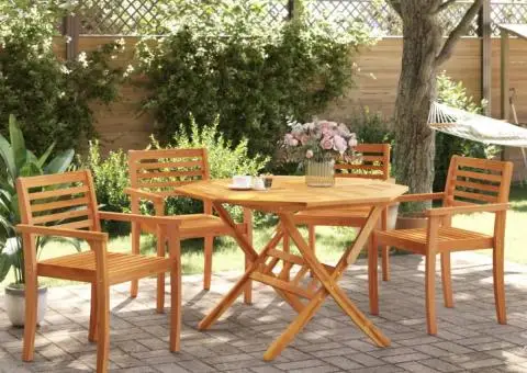 Scaune de grădină, 4 buc, 59x55x85 cm, lemn masiv de acacia - 3/5