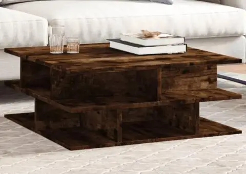 Masă de cafea, stejar fumuriu, 70x70x29 cm, lemn compozit - 1/5