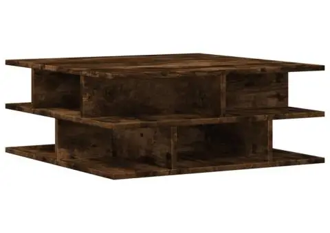 Masă de cafea, stejar fumuriu, 70x70x29 cm, lemn compozit - 2/5