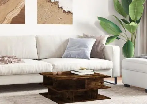 Masă de cafea, stejar fumuriu, 70x70x29 cm, lemn compozit - 3/5