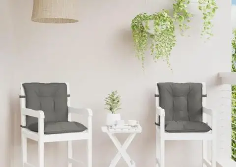 Perne scaun cu spătar scund 2 buc. melanj gri 100x50x7cm textil - 4/5