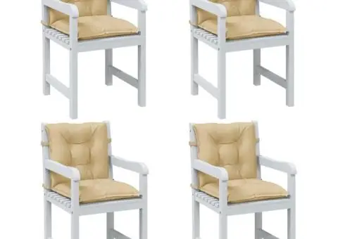 Perne scaun cu spătar mic, 4 buc. melanj bej 100x50x7 cm textil - 1/5