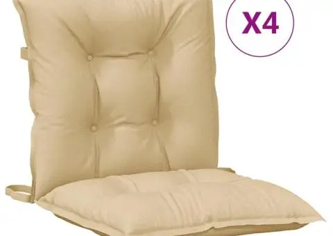 Perne scaun cu spătar mic, 4 buc. melanj bej 100x50x7 cm textil - 2/5