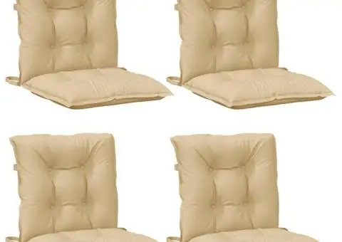 Perne scaun cu spătar mic, 4 buc. melanj bej 100x50x7 cm textil - 3/5