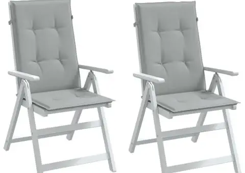 Perne scaun cu spătar înalt 2 buc. melanj gri 120x50x4cm textil - 1/5