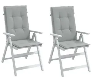 vidaXL Perne scaun cu spătar înalt 2 buc. melanj gri 120x50x4cm textil