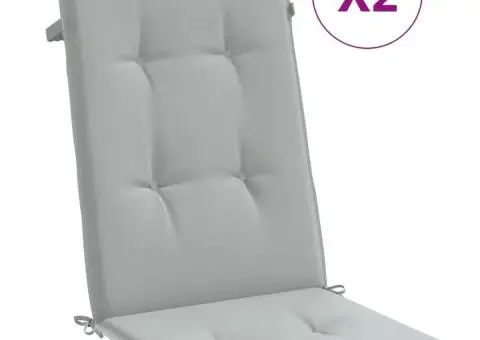 Perne scaun cu spătar înalt 2 buc. melanj gri 120x50x4cm textil - 2/5