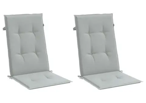 Perne scaun cu spătar înalt 2 buc. melanj gri 120x50x4cm textil - 3/5