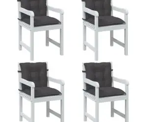 vidaXL Perne scaun spătar mic 4 buc. melanj antracit 100x50x7cm textil