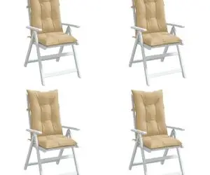 vidaXL Perne scaun cu spătar înalt 4 buc. melanj bej 120x50x7cm textil