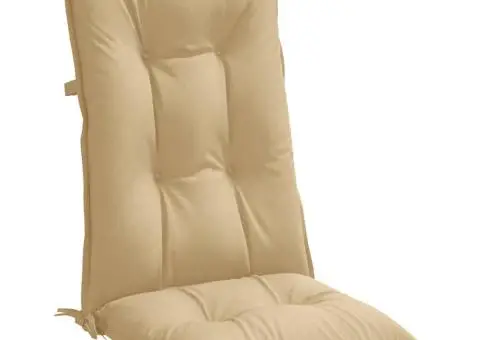 Perne scaun cu spătar înalt 4 buc. melanj bej 120x50x7cm textil - 5/5