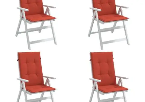 Perne scaun spătar înalt, 4 buc. melanj roșu 120x50x4 cm textil - 1/5