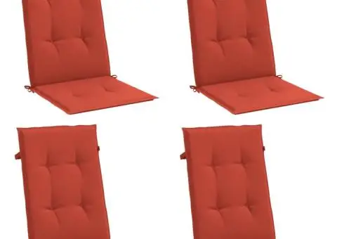 Perne scaun spătar înalt, 4 buc. melanj roșu 120x50x4 cm textil - 3/5