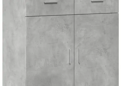 Dulapuri, 2 buc., gri beton, 79x38x80 cm, lemn prelucrat - 4/5