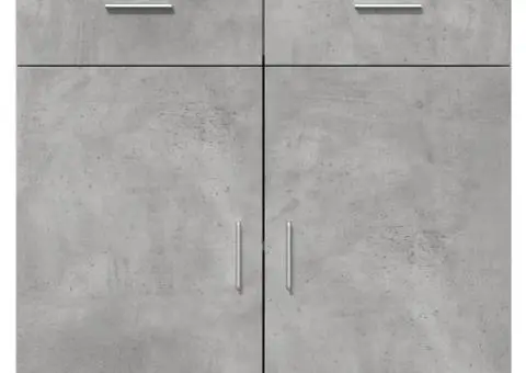Dulapuri, 2 buc., gri beton, 79x38x80 cm, lemn prelucrat - 5/5