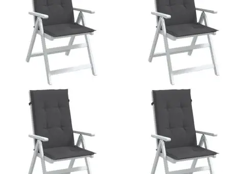 Perne scaun cu spătar înalt, 4 buc. antracit 120x50x4 cm textil - 1/5