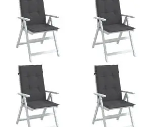 vidaXL Perne scaun cu spătar înalt, 4 buc. antracit 120x50x4 cm textil