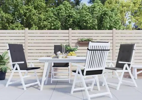 Perne scaun cu spătar înalt, 4 buc. antracit 120x50x4 cm textil - 4/5