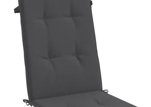 Perne scaun cu spătar înalt, 4 buc. antracit 120x50x4 cm textil - 5/5