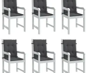 vidaXL Perne scaun spătar mic 6 buc. melanj antracit 100x50x4cm textil