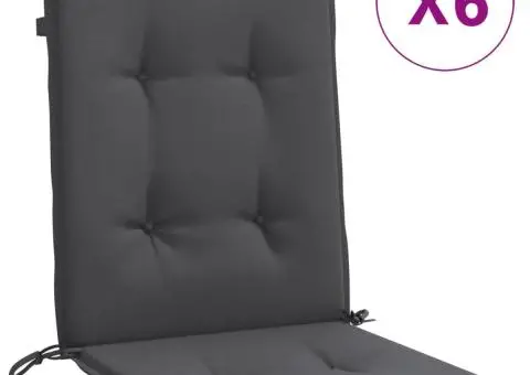 Perne scaun spătar mic 6 buc. melanj antracit 100x50x4cm textil - 2/5