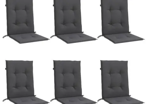 Perne scaun spătar mic 6 buc. melanj antracit 100x50x4cm textil - 3/5