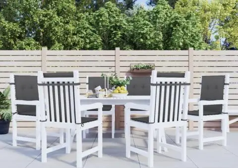 Perne scaun spătar mic 6 buc. melanj antracit 100x50x4cm textil - 4/5