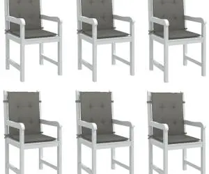 vidaXL Perne scaun cu spătar scund 6 buc. melanj gri 100x50x4cm textil