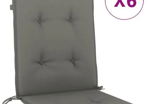 Perne scaun cu spătar scund 6 buc. melanj gri 100x50x4cm textil - 2/5